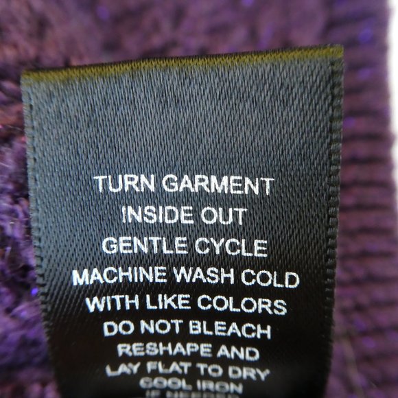 Torrid V Neck Sweater Tunic Metallic Purple Cable 3D Knit WooL Blend 4X - Picture 10 of 11
